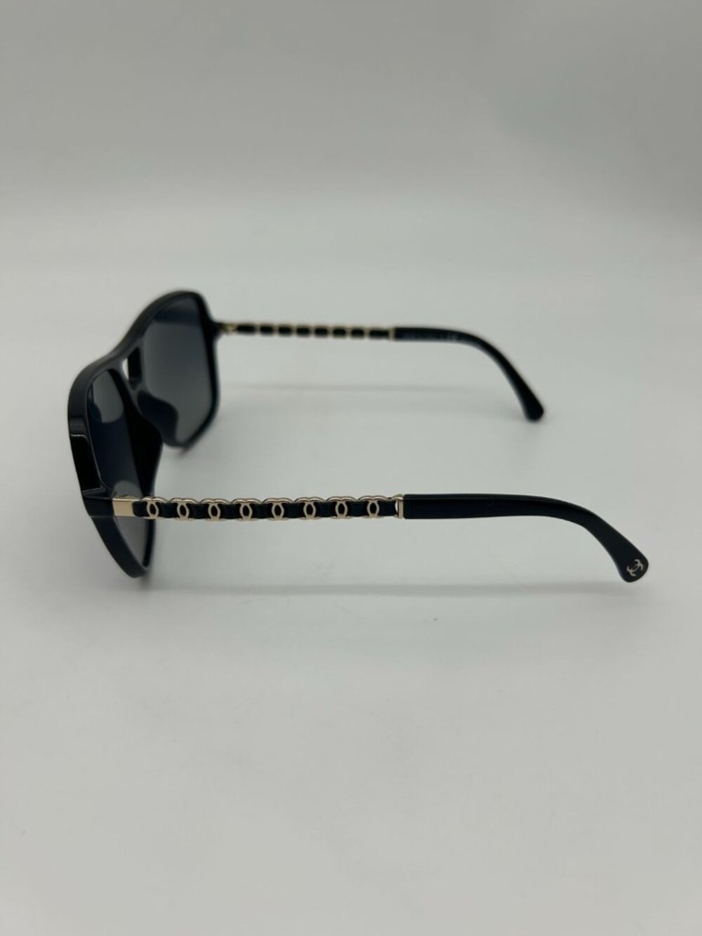 Chanel CC Logo Polarized Sunglasses Black Gray Gradient Eyewear - Picture 7 of 12